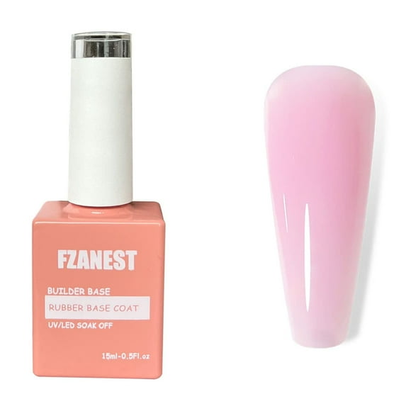 Esmalte de uñas en gel FZANEST Rubber Base Milky Pink con gel constructor