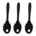 thumbnail image 6 of 3 Pcs Black Silicone Spaghetti Spoon Set - Heat Resistant, All-in-1 Fork Kitchen Utensils for Pasta Noodles, Dishwasher Safe, 6 of 9