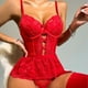 thumbnail image 5 of Gibobby Lencería sexy Conjunto de lencería para mujer Bralette de encaje y conjunto de panty Lencería de encaje con tiras Lencería sexy(Rojo XL), 5 of 5