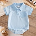 thumbnail image 2 of Gibobby Toddler Baby Girls Summer Jumpsuits Cute Solid Color One-Piece Romper with Pockets 3M-5T Summer Outfit 1 PC(6-12 Months,Blue), 2 of 8