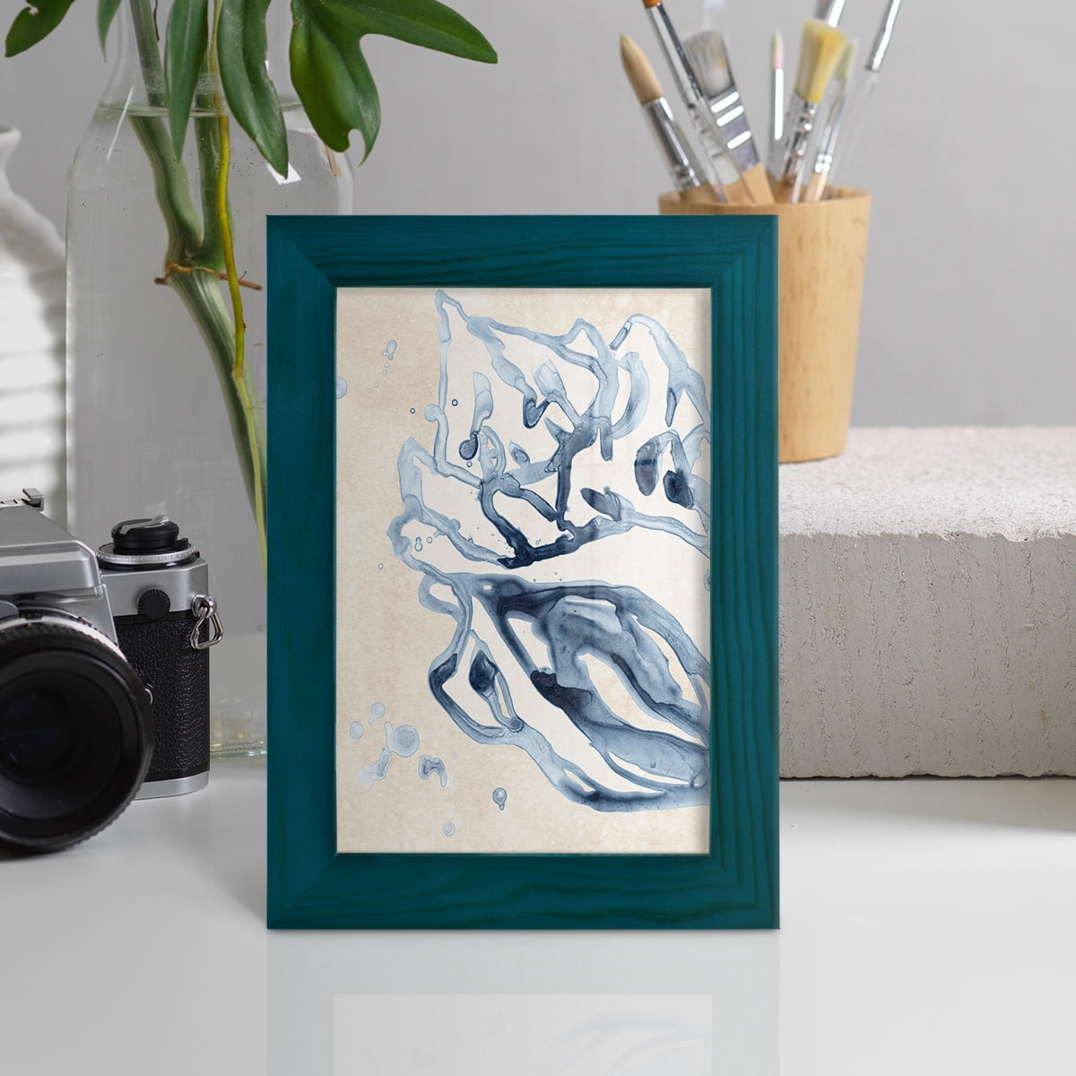 Water Shells II - Framed Print w/glass - Ocean Blue