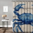 thumbnail image 2 of Fenyluxe Crab Shower Curtain 100% Polyester Fiber Washable with Hooks for Bathroom Home Decor 36"x72, 2 of 7