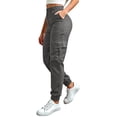 thumbnail image 6 of LIIPEE Womens Cargo Pants Casual Solid Color Elastic Waist Loose Tapered Leg Pants With Pockets Ladies Breathable Everyday Trousers,S, 6 of 6