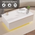 thumbnail image 5 of DIYART White High Glossy Coffee Table, led Coffee Table with 2 Drawers, Modern Coffee Table for Living Room, Coffee Table with LED, 5 of 8