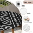 thumbnail image 3 of Black Boho Geometric Round Tablecloth for 36-44 Inch Tables, Fitted Table Cover with Elastic Edge, Vintage Southwestern Stripes Waterproof Outdoor Table Cloth Protector for Patio Garden Dinner Picnic, 3 of 9