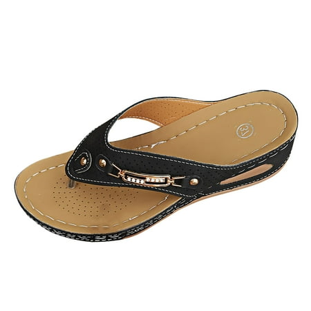 OJSFQUFP Womens Sandals Women s Summer Fashion Solid Color Hollowed Out Drill Slippers Casual Comfort Lightweight Non Slip Shoes House Slippers Cute Black 38