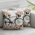 thumbnail image 3 of Throw Pillow Cover Pink Abstract Bicycle Roses Antique Back Basket Beautiful Bike  Pillowcase Home Decorative Square Pillow Case Cushion Cover, 3 of 7