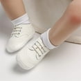 thumbnail image 2 of Baby Boys Girls Oxford Shoes Hard Bottom Lace Up Sneaker PU Leather Moccasin Infant Toddler First Walker Uniform Dress Loafer Shoes 3-18 Months, 2 of 6