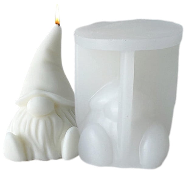 Molde de silicona, molde de gnomo de silicona de Navidad 3D, molde de vela de Navidad, velas, jabón, adorno de Navidad