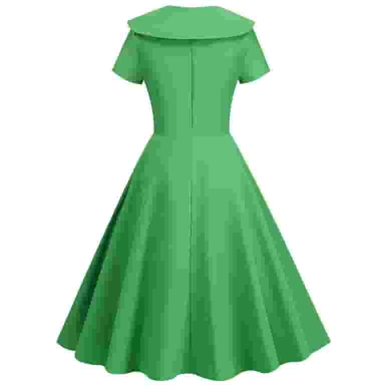ワンピース PHILOSOPHY Women Mid Skirts 251G043807531415 GREEN Zunfeo Women Office Dress- Fit & Flare Dress Solid Elegant