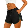 thumbnail image 2 of YgkuHd Women's Running Shorts, Quick Dry Athletic Workout Shorts for Women with Pockets, Lightweight Summer Sports Shorts for Gym, Yoga, Jogging, Marathon, Basketball, Training,Black_M, 2 of 6