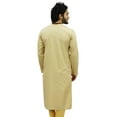 thumbnail image 5 of Atasi Men's Casual Beige Designer Long Kurta Ethnic Wear Tunic Shirt-Small, 5 of 8