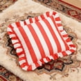 thumbnail image 6 of Deeceymbur Striped Velvet Throw Pillow with Ruffle Edge Decorative for Sofa Bedroom Luxury Soft Cushion Home Textile Living Room Accent, 6 of 8