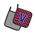 thumbnail image 2 of Letter V Chevron Orange and Blue Pair of Pot Holders, 2 of 2