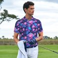thumbnail image 3 of Fotbe Blue Skull Rose Camiseta Polo de Golf para Hombre con Estampado – Camisa Deportiva Transpirable con Cuello Abotonado-Large, 3 of 6