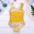 thumbnail image 4 of JanJean Girls Metallic Straps Cutout Back One Piece Gymnastics Leotard Athletic Tank Top Gold XXL, 4 of 7
