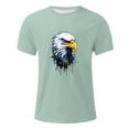 thumbnail image 3 of LUOGENLI T-shirts pour Homme pour Hommes T-Shirt d'Été à Col Rond à Manches Courtes Mode pour Homme Plein Air Loisirs Motif Aigle E T-Shirt T-shirts pour Hommes T-shirts Graphiques Pâques Vert G, 3 of 3