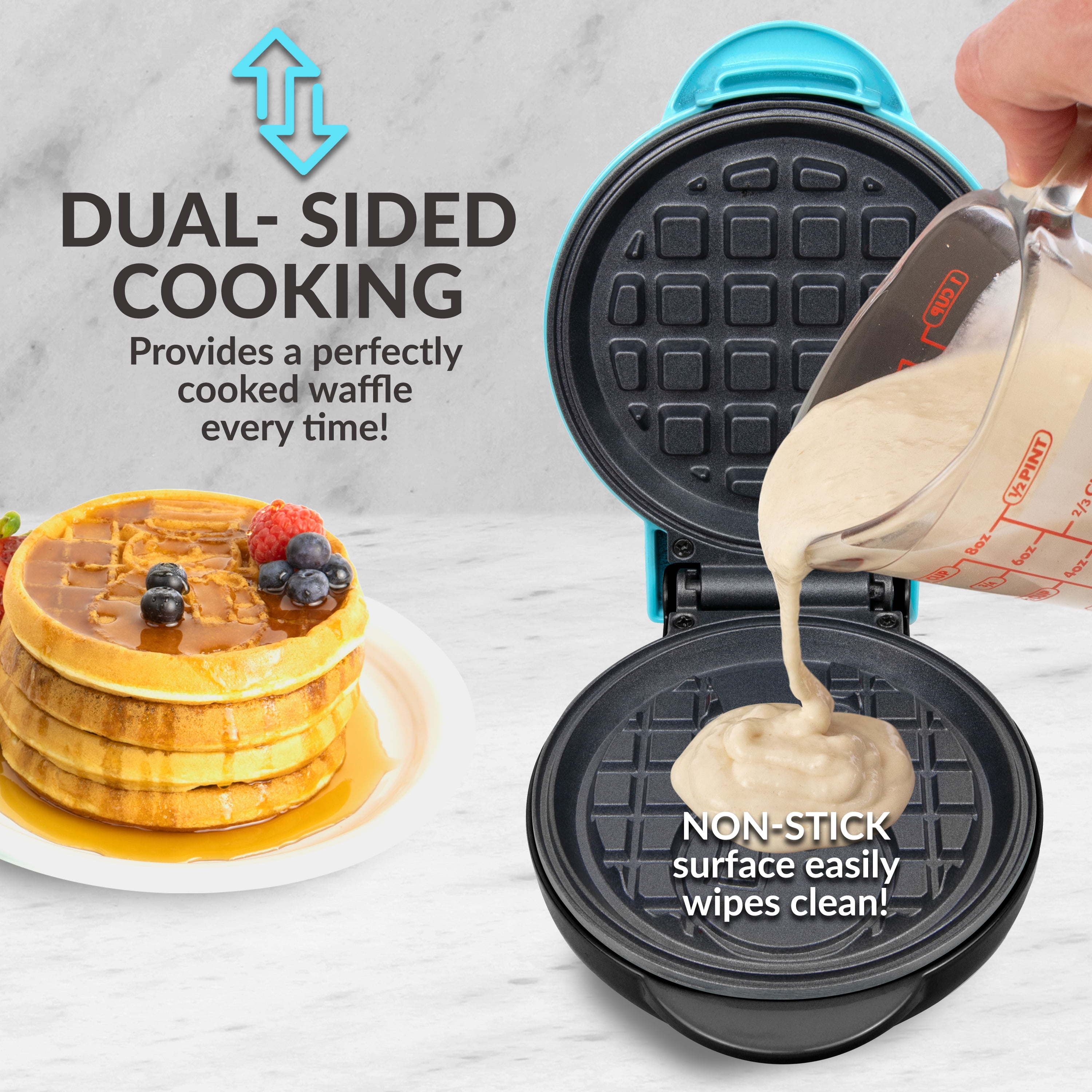 Dash Snowman Mini Waffle Maker with Ceramic Non-Stick Plates | Crate & Barrel