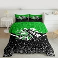 thumbnail image 2 of Manfei Cheerleading Cheer Team 2pcs Bedding Comforter Set for Children Kids Teens,Black Green Twin Comforter Sets,Bling Crystal Glitter Breathable Bedding Set,Microfiber Bedroom Decor, 2 of 8