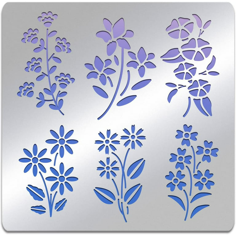 Flower Bouquet Matte Metal Stencils Flower Pots Stencil Template for  Painting Wood Burning Leather Burning Engraving Scrapbooking 