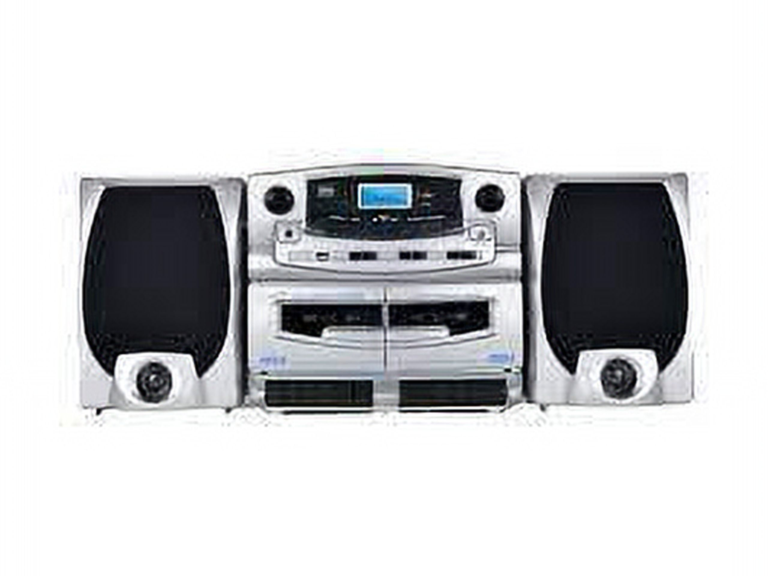 Supersonic SC-2121BT Bluetooth Entertainment Audio System, Bluetooth 5.0, op Loading MP3/CD Player, AM/FM Radio, USB Input, Double Cassette Recorder, High-Performance Detachable Speakers, AC/DC
