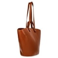 thumbnail image 3 of Time and Tru Women's Faux Leather Tulip Tote Handbag, Cognac, 3 of 6