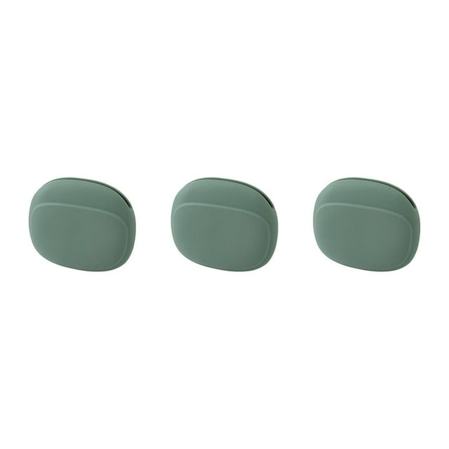 Wisewang Earphone Storage Bag Solid Color Adorable Earbud Data Line Organizing Box Indoor Outdoor Backpacking Organizer Green 3Set
