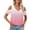 Pink, variant on GigrtiJin Women's Cold Shoulder Tops Short Sleeve V Neck Gradient Color Openwork Knit Blouse Trendy Loose Shirt