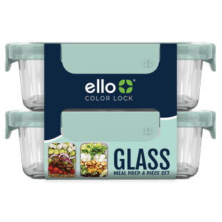 Ello 7 Cup Duraglass Round Food Storage Container Gray : Target
