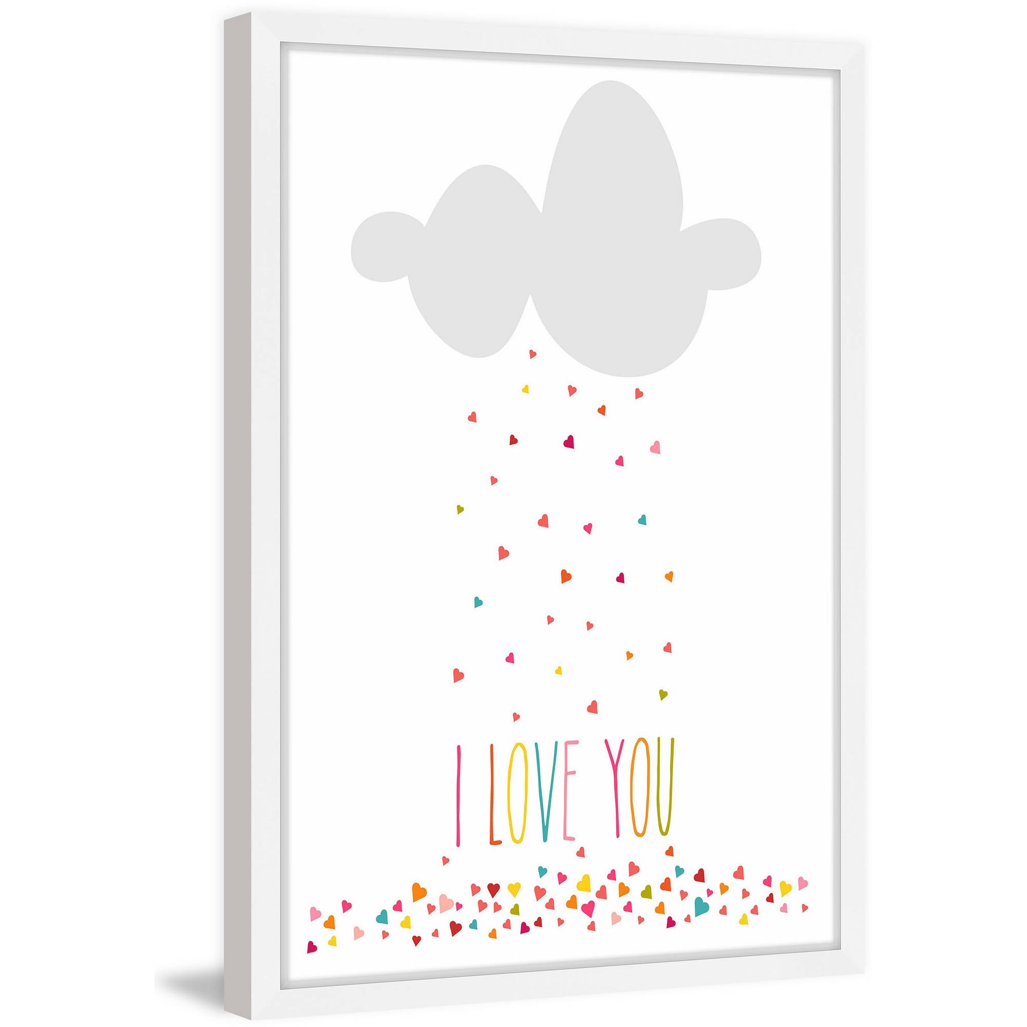 Marmont Hill "Raining Hearts" by Karen Zukowski Framed Painting Print