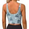 thumbnail image 3 of Fotbe Cute Hippopotamus Pattern Womens' Sports Bra Longline Wirefree Padded with Medium Support Sports Moisture-Wicking Workou Vest,Tank Top-, 3 of 9