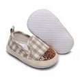 thumbnail image 4 of Infant Baby Boys Girls Canvas Sneaker Soft Anti-Slip Ankle Shoes Plaid Casual Shoes Slip-on Newborn First Walkers Cribster Shoes 0-18M, 4 of 6