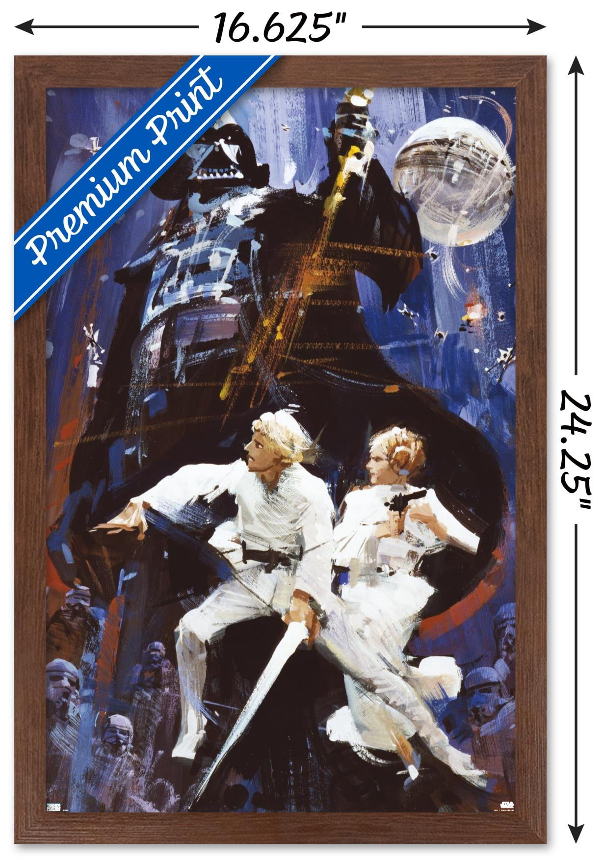 Star Wars: A New Hope - Illustrated One Sheet Wall Poster, 14.725" x 22.375" Framed