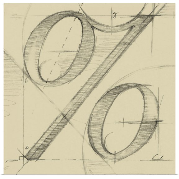 Great BIG Canvas | Rolled Ethan Harper Poster Print entitled Drafting Symbols III