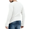 thumbnail image 4 of Blusas y camisas de manga larga con cuello en V para hombre, camisetas casuales de manga larga, jersey de punto, camisa de color liso con cuello en V, blusa para hombre, 4 of 6