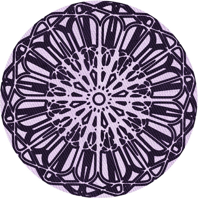 Ahgly Company Tapis Rond Lavable en Machine Intérieur Transitionnel Fleur Rose, 3 Pieds Rond