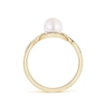 thumbnail image 2 of ANGARA Japanese Akoya Cultured Pearl and Diamond Infinity Ring in 14K Yellow Gold for Women | June Birthstone, Birthday, Anniversary, Jewelry Gift for Women | Pearl Ring, 2 of 7