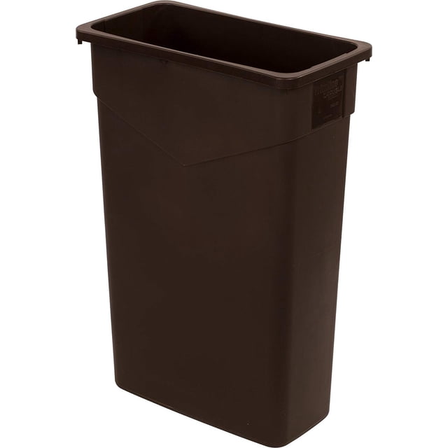 Carlisle 34202369 TrimLine Rectangle Waste Container Trash Can Only, 23 Gallon, Dark Brown