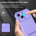 thumbnail image 5 of Cowithday for iPhone 14 Case with Slide Camera Cover, Kickstand Rugged Military Grade Shockproof TPU Rubber Silicone Anti-Scratch Hard PC Back Phone Case Cover for Apple iPhone 14 5G 6.1 inch, Purple, 5 of 9