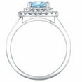 thumbnail image 2 of Pompeii 8x6mm Aquamarine & Diamond Halo Ring 14k White Gold (G/H,SI1-SI2), 2 of 4