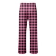 thumbnail image 6 of Men's Pajama Bottoms Ultra Lightweight Plaid Lounge Pj Pants with Pocket Drawstring Soft Elastic Waistband Pajama Pant (a-Pink, L), 6 of 6