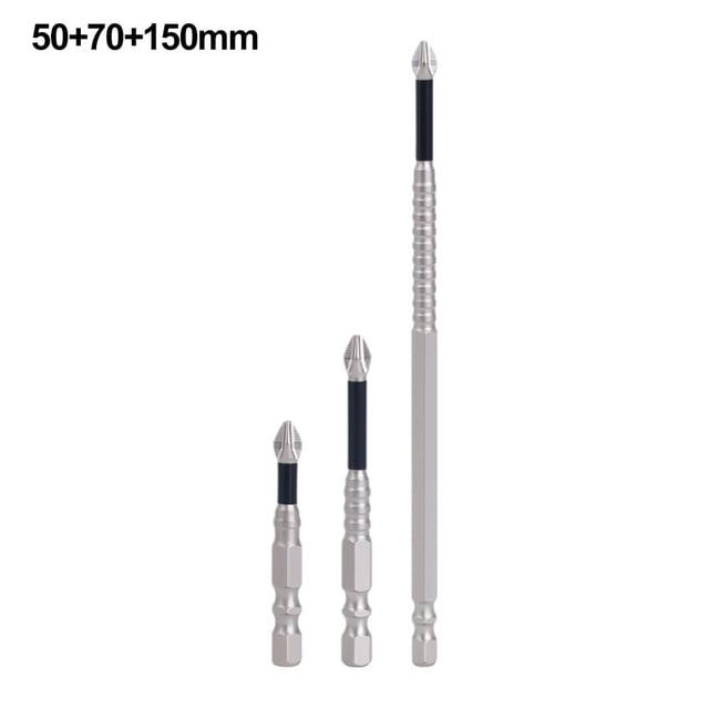 3/4/5Pcs Cross Magnetic Non-Slip Screwdriver Bits Set Hexagonal Handle 25-150mm B
