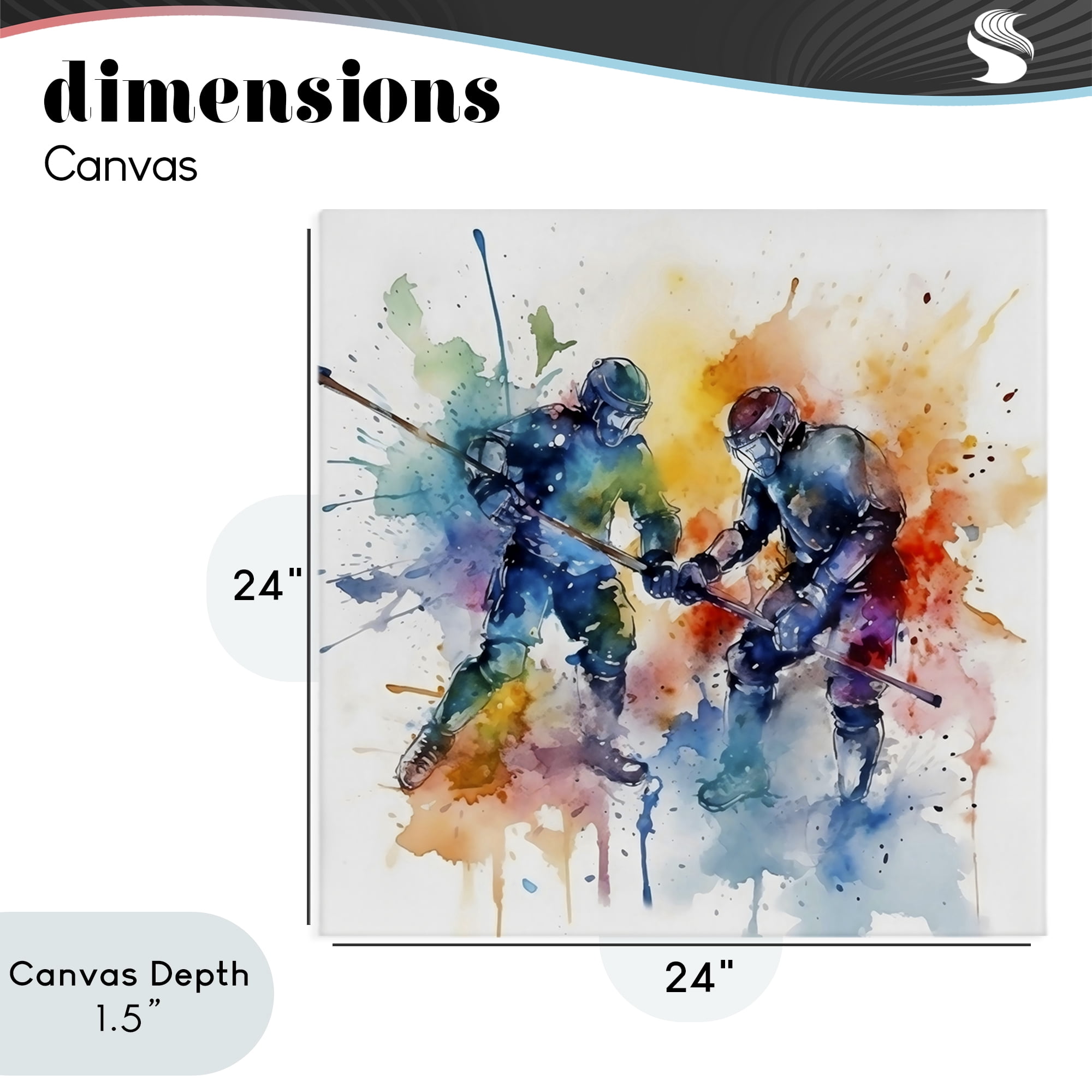 Stupell Industries Watercolor Hockey Faceoff Canvas Wall Art, design by Creative Studio