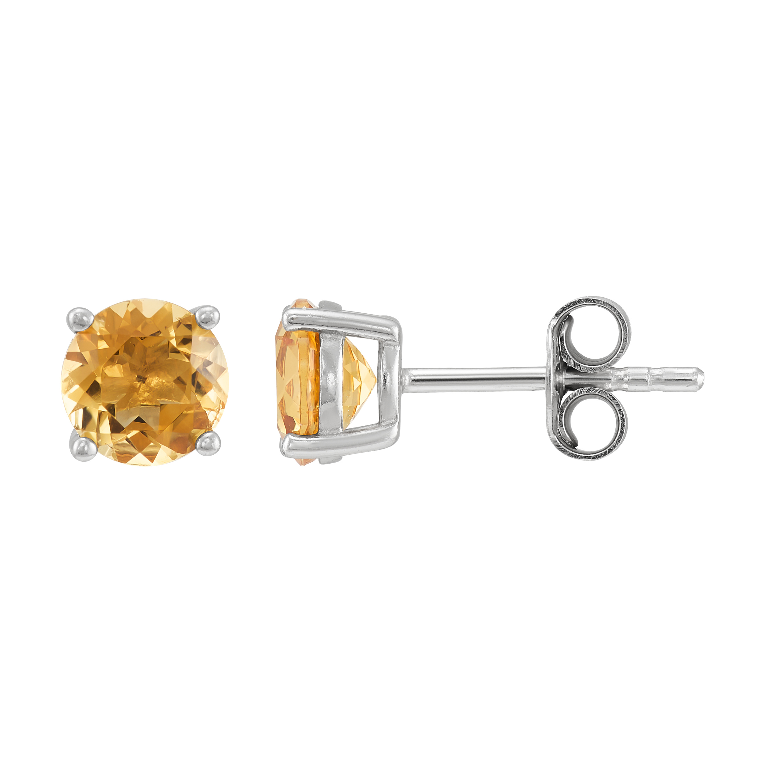Brilliance Fine Jewelry Citrine and White Cubic Zircoina Pendant Necklace and Studs Set in Sterling Silver