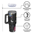 thumbnail image 4 of Galaxy 40oz Tumbler with Handle and Straw, Large Capacity Travel Cup for Hot & Cold Drinks, Double Walled Vacuum Insulated Cup,Birthday Thanksgiving Christmas Gifts for Women Girls, Starry, 4 of 6