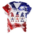 thumbnail image 4 of qILAKOG Women's Independence Day Print Short Sleeve Summer New Gradient Tops Classic V-Neck Versatile Tunic Slim Casual Pullover Blouses Top T-shirts for Women, 4 of 5