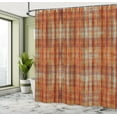 thumbnail image 4 of Ambesonne Rust Color Shower Curtain, Industrial Checkered, 69"Wx70"L, Cinnamon and Dusk, 4 of 4