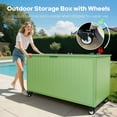 thumbnail image 3 of GONICHA 150 Gallon Outdoor Storage Box with Swivel Wheels,Waterproof Deck Box with Lid for Patio Furniture, Garden Tools, Outdoor Cushion,Green, 3 of 7