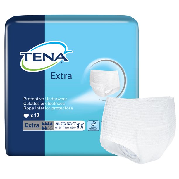 TENA Extra Disposable Underwear Pull On with Tear Away Seams Walmart
