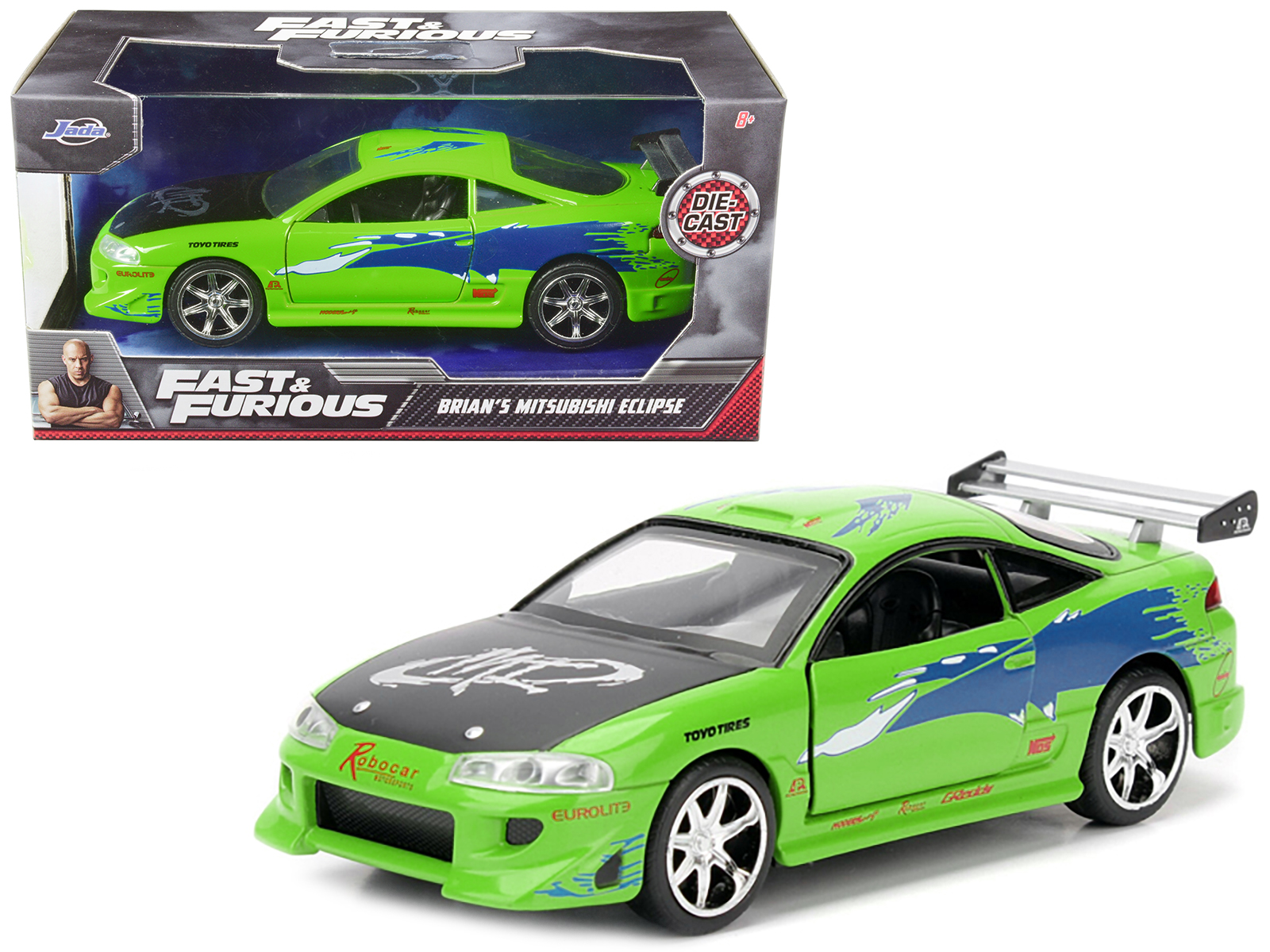 Diecast Brian s 1995 Mitsubishi Eclipse Green With Graphics Fast Diecast Brian s 1995 Mitsubishi Eclipse Green With Graphics Fast